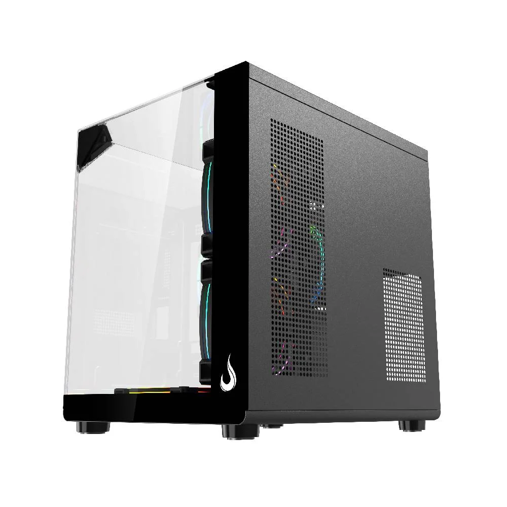 Gabinete Gamer Rise Mode Galaxy Full Glass X Mini Vidro Temperado USB 3.0 S/ Fan Preto - RM-CA-FGXN-B Gabinete Gamer Rise Mode Galaxy Full Glass X Mini Vidro Temperado USB 3.0 S/ Fan Preto - RM-CA-FGXN-B
