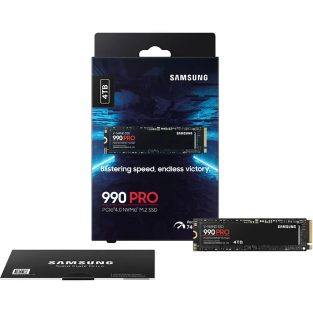 SSD Samsung 990 Pro - 4TB, Nvme, M.2 2280, Leitura Até 7450mb/s, Gravação Até 6900mb/s SSD Samsung 990 Pro - 4TB, Nvme, M.2 2280, Leitura Até 7450mb/s, Gravação Até 6900mb/s