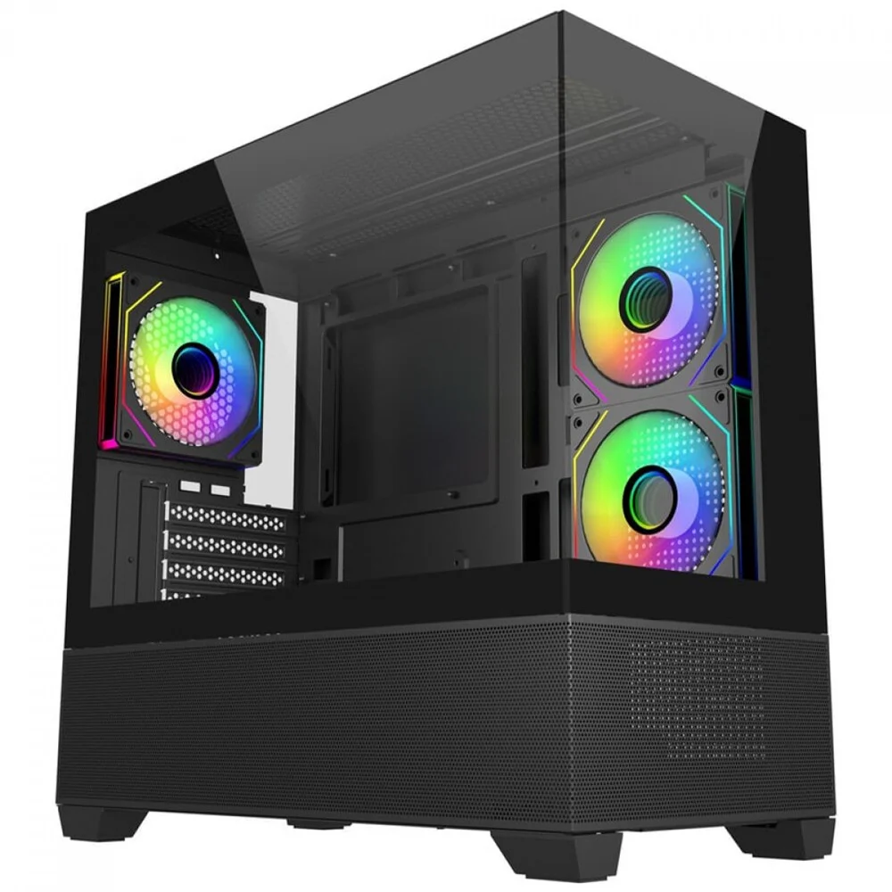 Gabinete Cooler Master Elite 490 Matx Mid Tower Lateral De Vidro Temperado Usb Tipo C Preto E490-khnn-s00