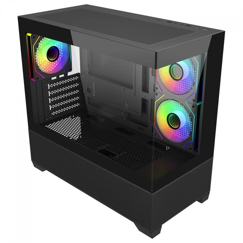 Gabinete Cooler Master Elite 490 Matx Mid Tower Lateral De Vidro Temperado Usb Tipo C Preto E490-khnn-s00