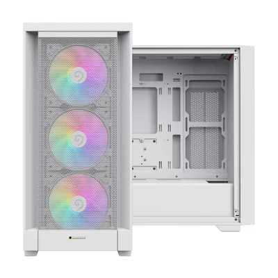 Gabinete Gamer Gamemax Defender Mb Wh, M-atx, Vidro Temperado, 3 Fans