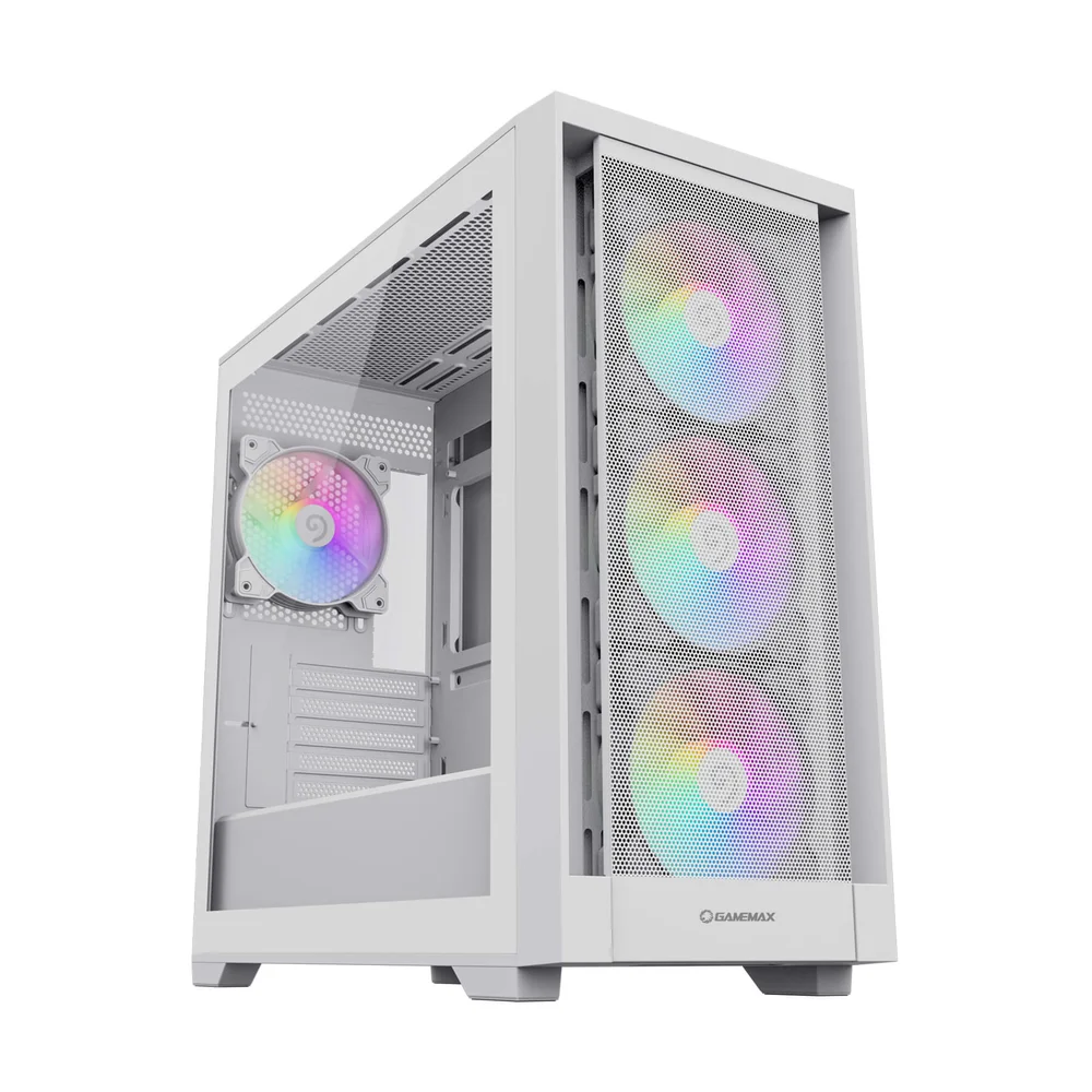Gabinete Gamer Gamemax Defender Mb Wh, M-atx, Vidro Temperado, 3 Fans