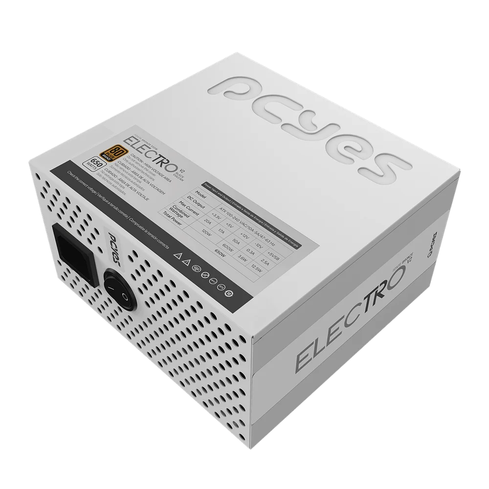 Fonte Gamer PCyes Electro V2 650w White Ghost 80 Plus Bronze - Elecv2wg650w Fonte Gamer PCyes Electro V2 650w White Ghost 80 Plus Bronze - Elecv2wg650w