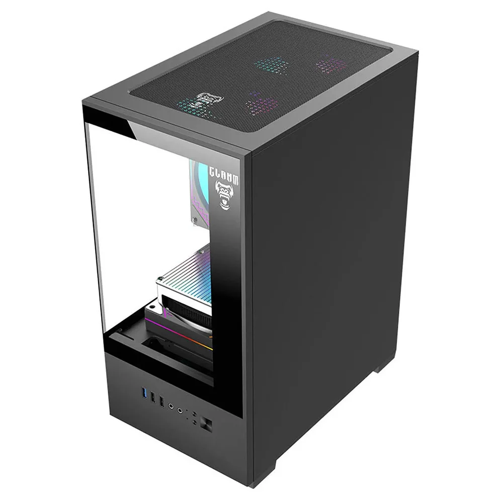 Gabinete Gamer Clanm Megalon mATX Vidro Temperado 3mm 1HD 1SSD USB 3.0 + 2.0