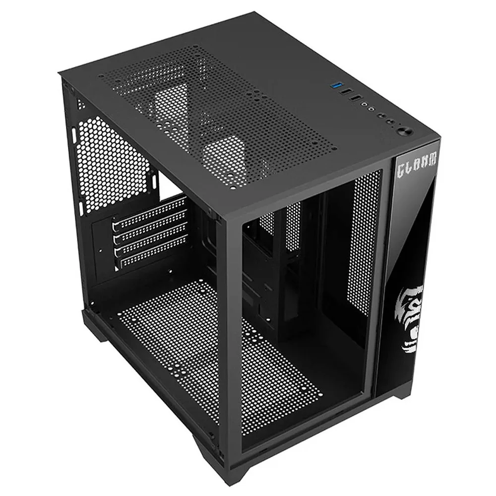 Gabinete Clanm Grodd Preto mATX/mini-ITX VGA 320mm Cooler 160mm 1HD 3SSD ATX