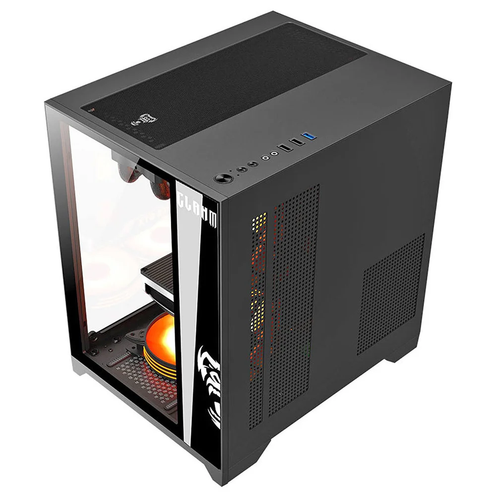 Gabinete Clanm Grodd Preto mATX/mini-ITX VGA 320mm Cooler 160mm 1HD 3SSD ATX