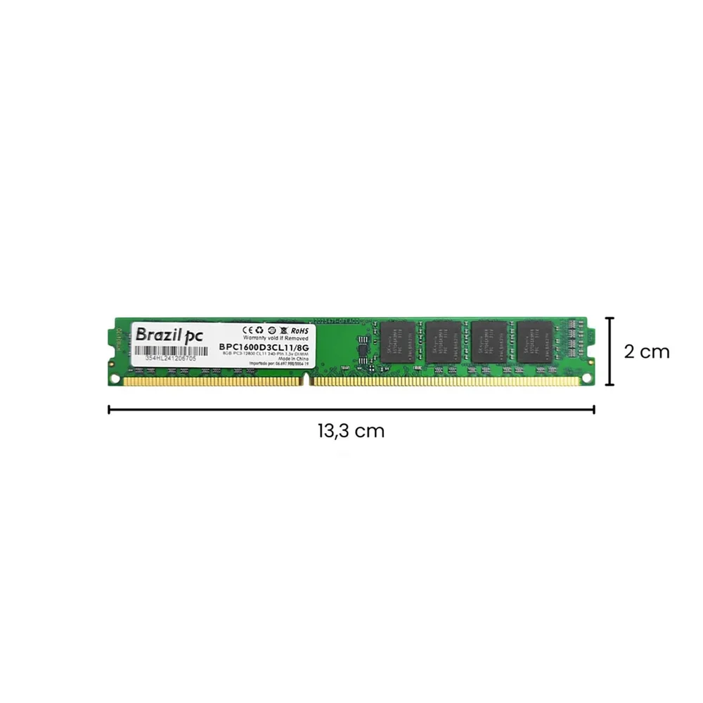 Kit 10 Memoria 8GB Ddr3 1600mhz Brazil PC Bpc1600d3cl11/8g Kit 10 Memoria 8GB Ddr3 1600mhz Brazil PC Bpc1600d3cl11/8g