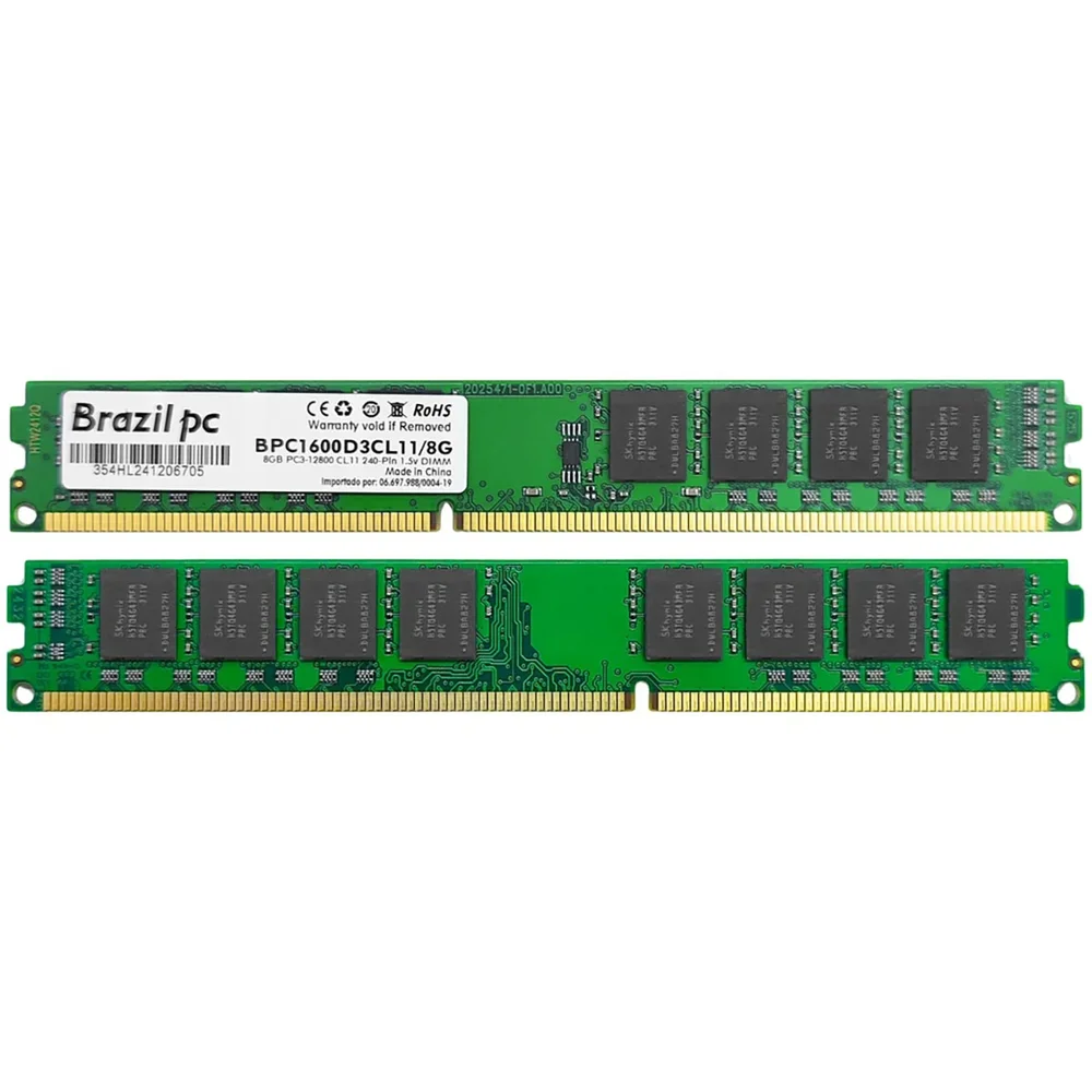 Kit 10 Memoria 8GB Ddr3 1600mhz Brazil PC Bpc1600d3cl11/8g Kit 10 Memoria 8GB Ddr3 1600mhz Brazil PC Bpc1600d3cl11/8g