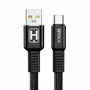 Cabo Para Carregamento 3.1a Tipo C Hrebos Hs-084 Futuristic Turbo 1m Preto Carregamento Rápido Resistente