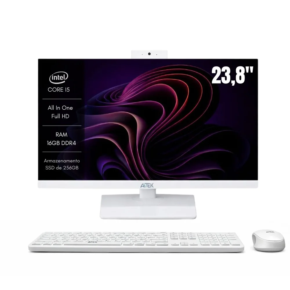 Computador All In One 23,8” Intel Core i5-12450H com Teclado e Mouse Sem Fio em Campinas