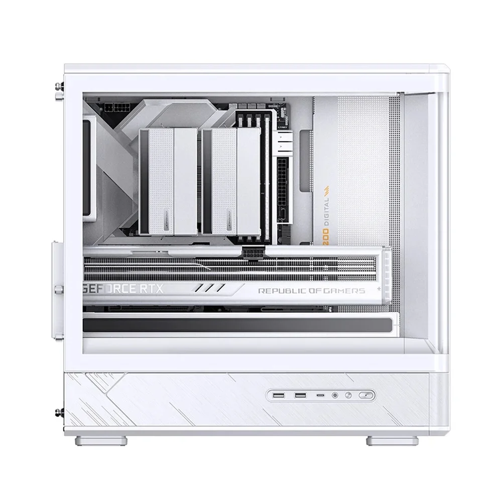 Gabinete Gamer Aquário Jonsbo D200 Branco Com Display Digital M-atx Usb-c