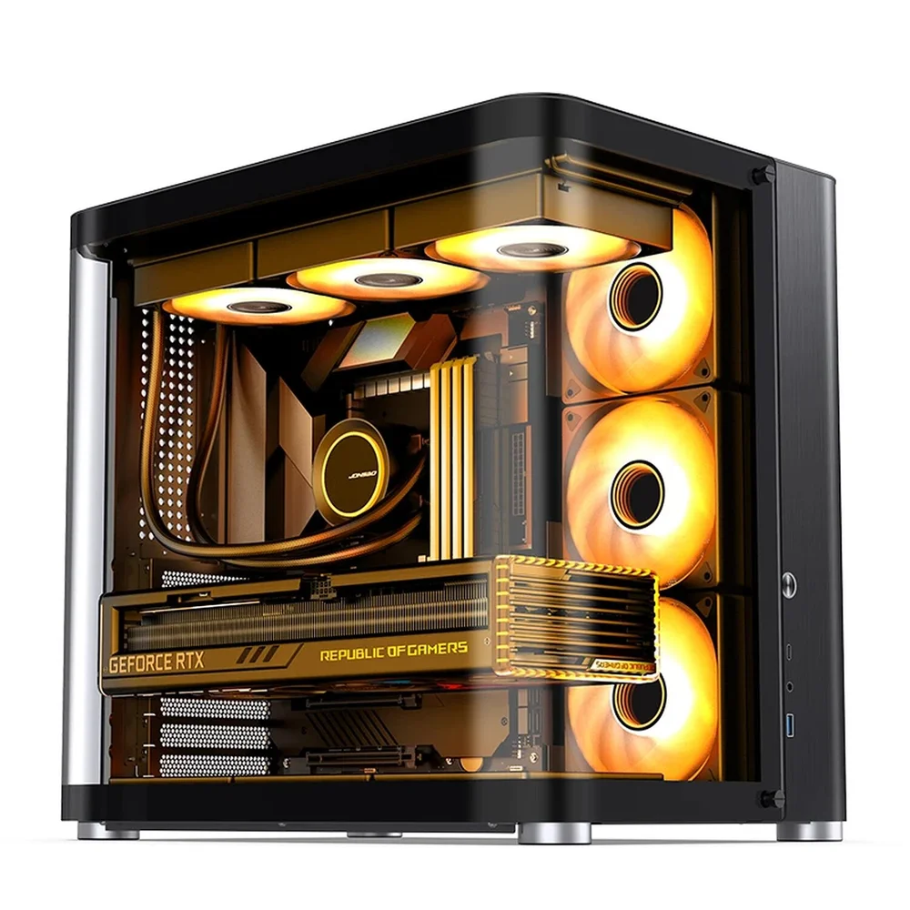 Gabinete Premium Jonsbo Tk-2 Black Atx Panorâmico Vidro Temperado Usb-c Preto Gabinete Premium Jonsbo Tk-2 Black Atx Panorâmico Vidro Temperado Usb-c Preto