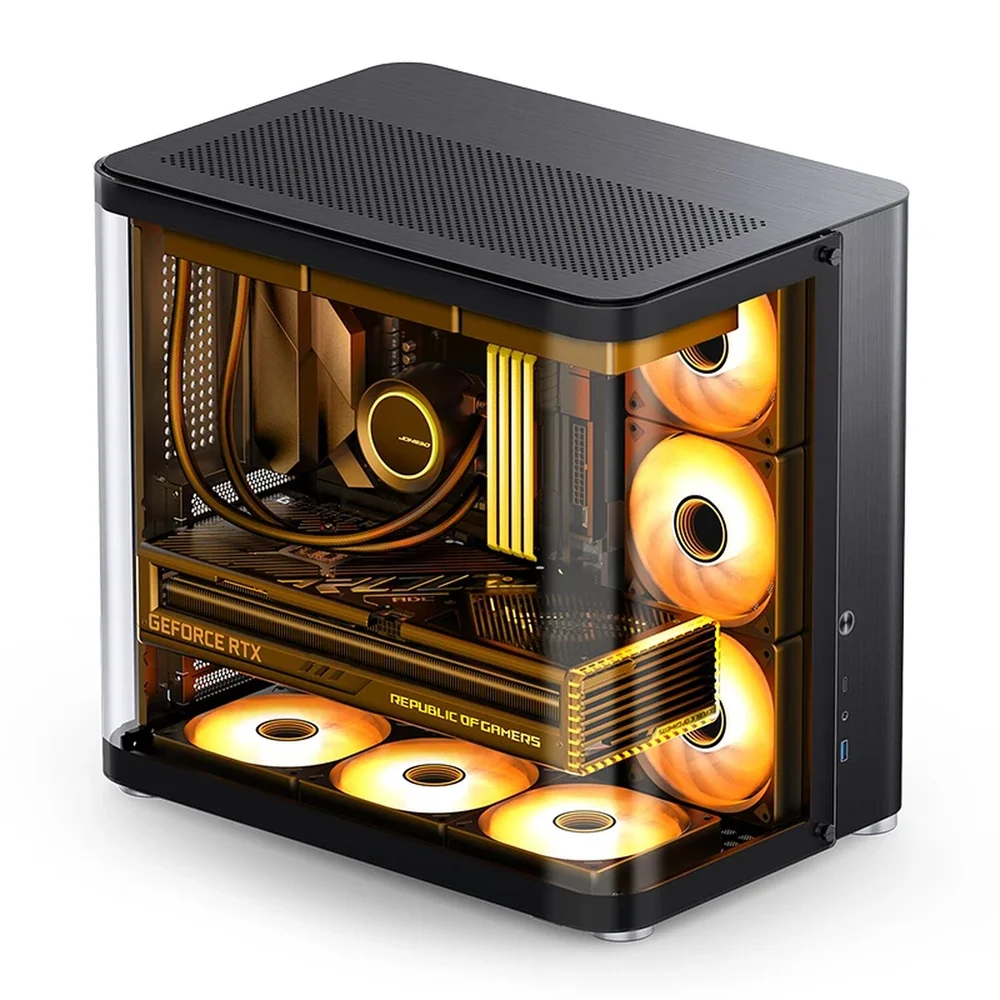 Gabinete Premium Jonsbo Tk-2 Black Atx Panorâmico Vidro Temperado Usb-c Preto Gabinete Premium Jonsbo Tk-2 Black Atx Panorâmico Vidro Temperado Usb-c Preto