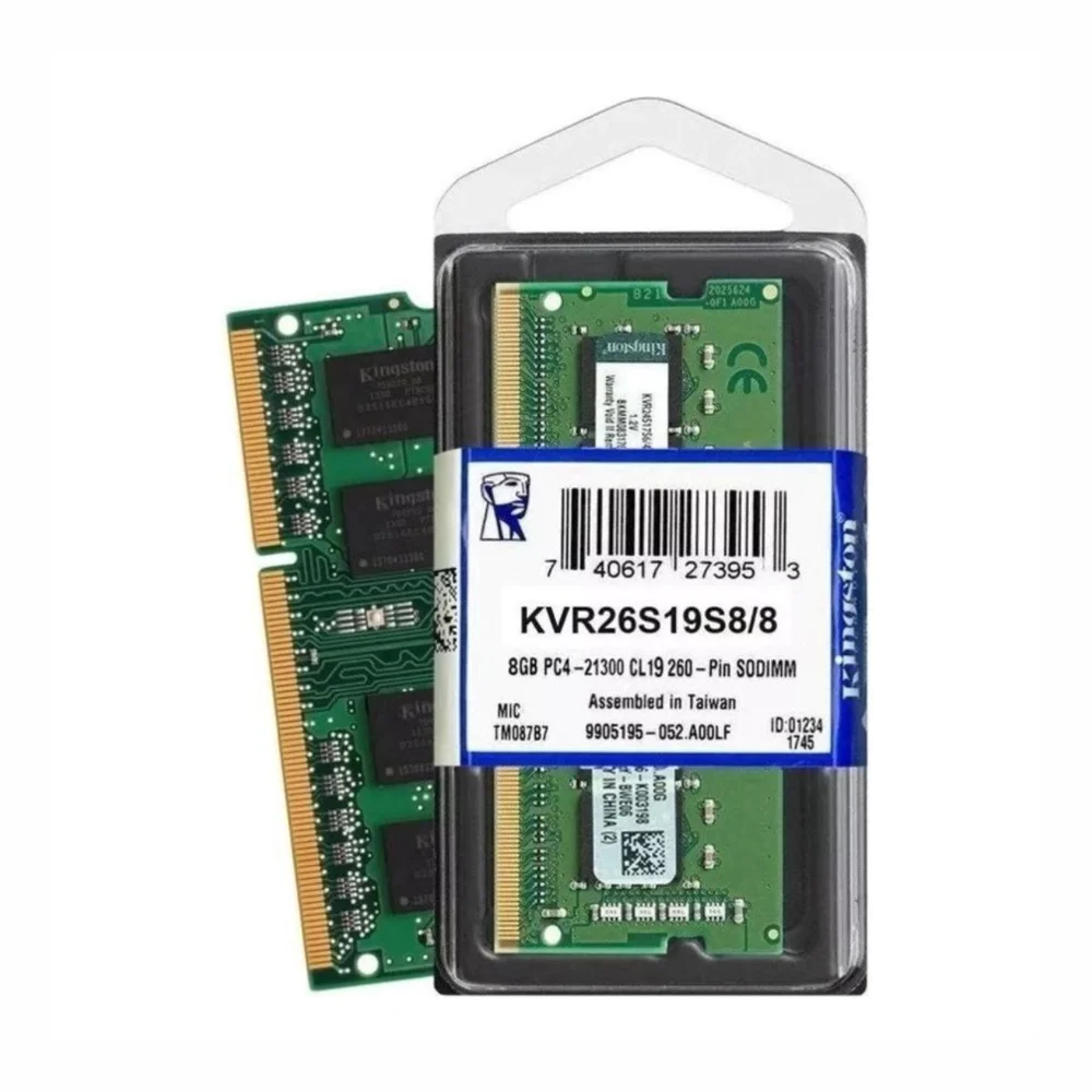 Memoria Ram Para Notebook Kingston Valueram So-dimm 8GB 2666mhz Ddr4 Cl19 Kvr26s19s8-8