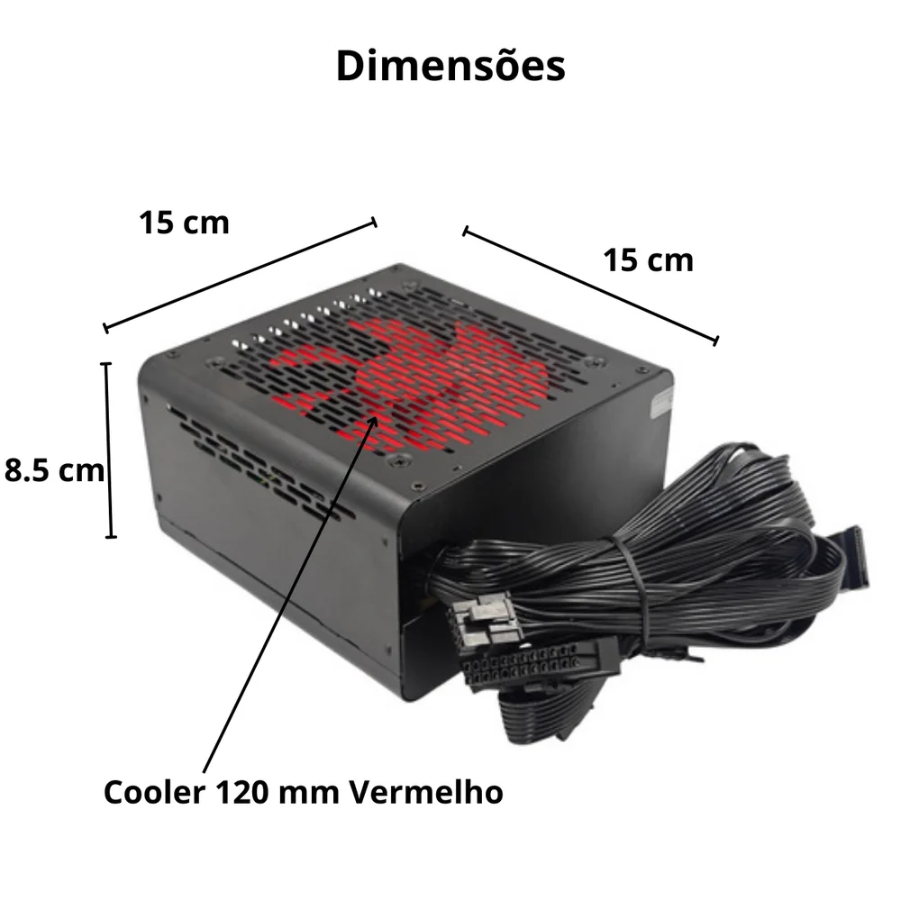 Fonte Gamer Atx 550w  80 Plus Bronze Com Cabo Ft8-550