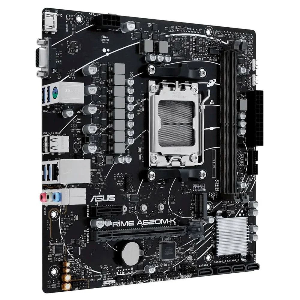 Placa Mãe Asus A620m Primek, Am5 Ddr5, Chipset Amd A620, Usb 3.2 - Prime A620m-k Placa Mãe Asus A620m Primek, Am5 Ddr5, Chipset Amd A620, Usb 3.2 - Prime A620m-k