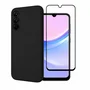 Capa Silicone Aveludada Preta + Película De Cerâmica Para Samsung Galaxy A15