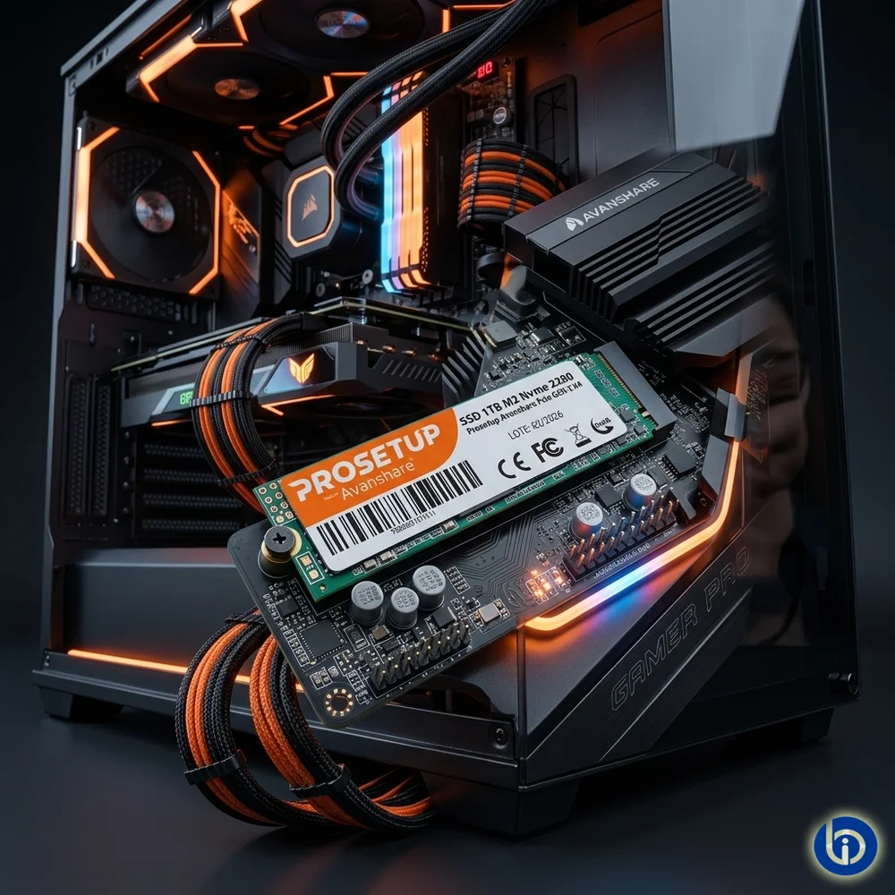 SSD 1TB M2 Nvme 2280 Prosetup Avanshare PCie Gen 3 X4 Leitura 1700mb/s Gravacao 1100mb/s SSD 1TB M2 Nvme 2280 Prosetup Avanshare PCie Gen 3 X4 Leitura 1700mb/s Gravacao 1100mb/s