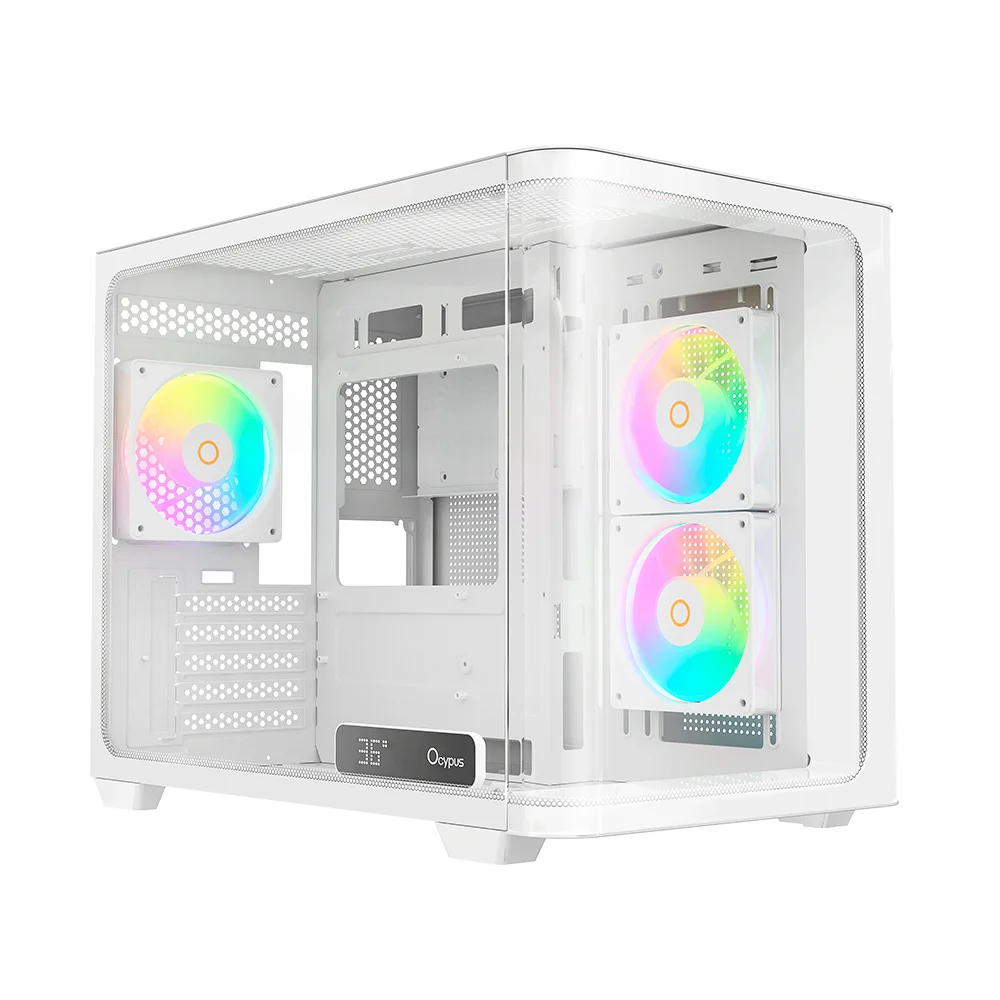 Gabinete Gamer Ocypus Iota C50 Curve Atx ARGB Digital Com Fan Branco Gabinete Gamer Ocypus Iota C50 Curve Atx ARGB Digital Com Fan Branco