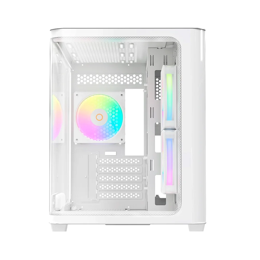 Gabinete Gamer Ocypus Iota C50 Curve Atx ARGB Digital Com Fan Branco Gabinete Gamer Ocypus Iota C50 Curve Atx ARGB Digital Com Fan Branco