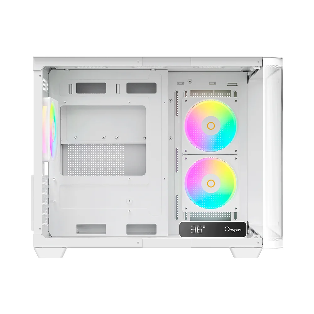 Gabinete Gamer Ocypus Iota C50 Curve Atx ARGB Digital Com Fan Branco Gabinete Gamer Ocypus Iota C50 Curve Atx ARGB Digital Com Fan Branco
