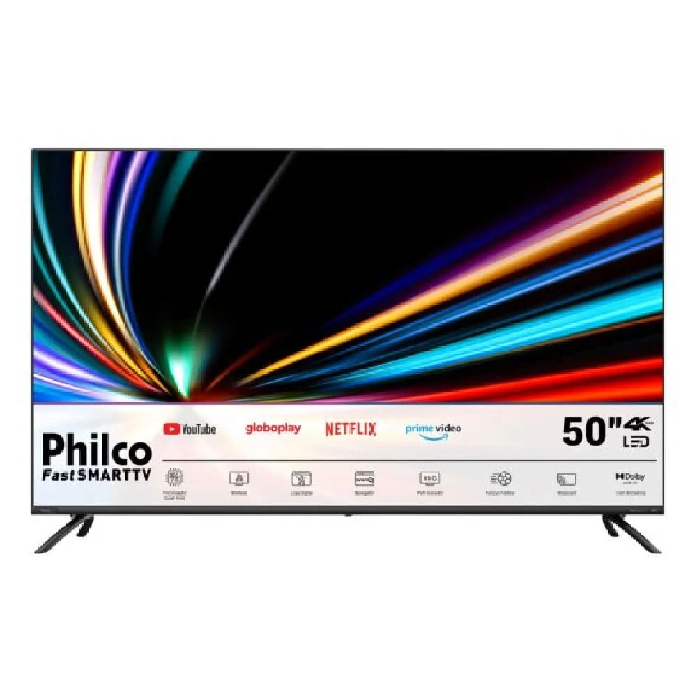 Smart TV Philco 50 4K LED Netflix Bivolt KaBuM