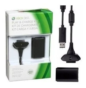 Bateria Para Controle Sem Fio Xbox 360 + Cabo Carregador Bateria Para Controle Sem Fio Xbox 360 + Cabo Carregador