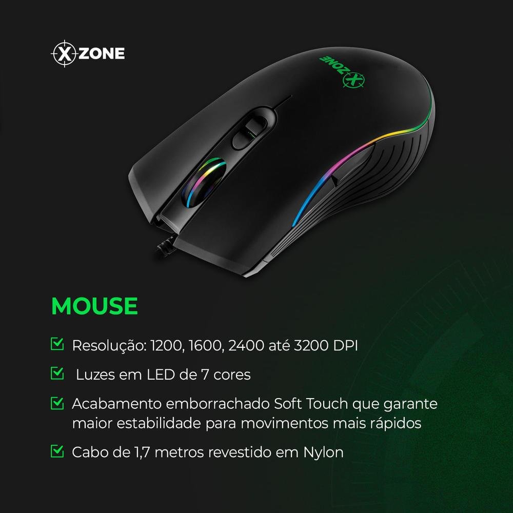 Combo Gamer Teclado Com 7 Kabum