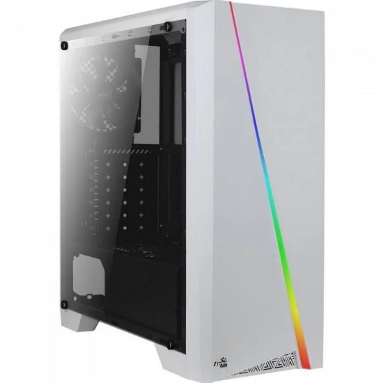 Gabinete Gamer Aerocool Mid Tower, Rgb Cylon, Branco Gabinete Gamer Aerocool Mid Tower, Rgb Cylon, Branco