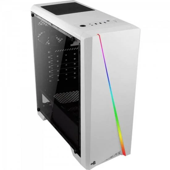 Gabinete Gamer Aerocool Mid Tower, Rgb Cylon, Branco Gabinete Gamer Aerocool Mid Tower, Rgb Cylon, Branco