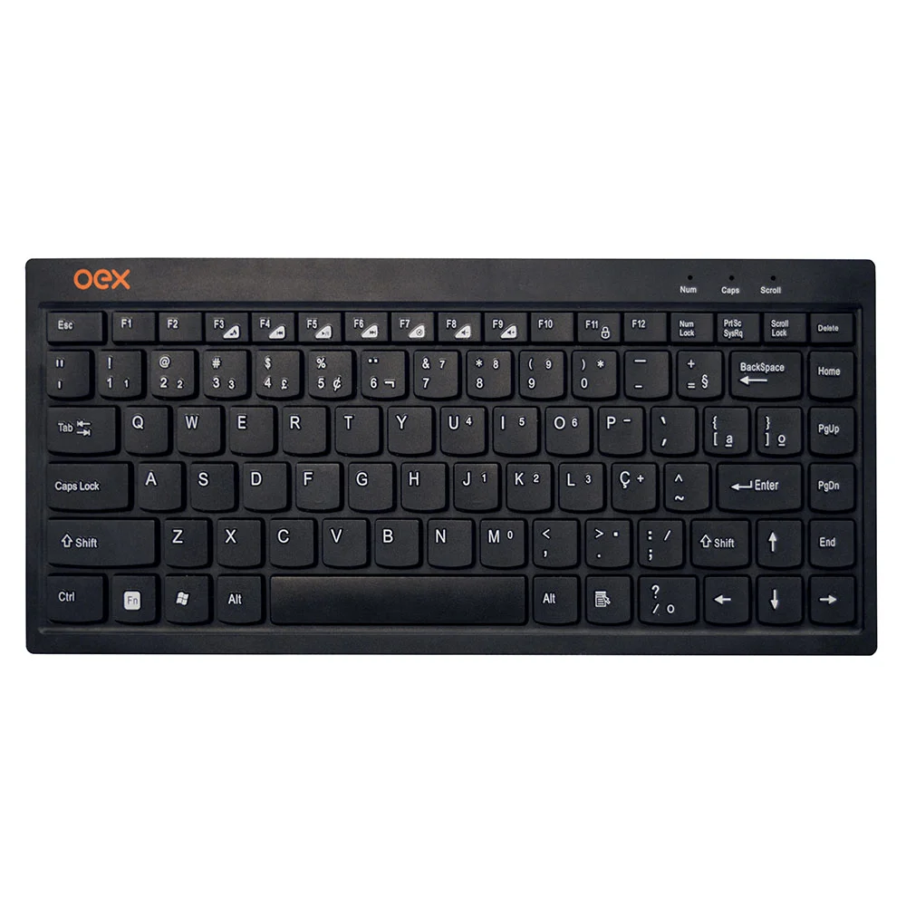 Teclado Oex Tc301 Mini Flat ABNT2 USB Preto KaBuM