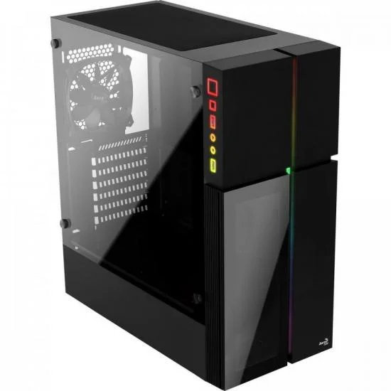 Gabinete Gamer Aerocool Playa, Mid Tower, RGB, ATX, Lateral em Vidro Temperado, Preto - Playa-G-Bk-V1 Gabinete Gamer Aerocool Playa, Mid Tower, RGB, ATX, Lateral em Vidro Temperado, Preto - Playa-G-Bk-V1