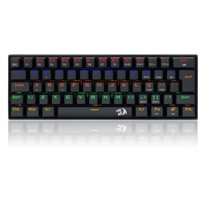 Teclado Gamer Redragon Lakshmi Rainbow, Switch Azul - K606r Teclado Gamer Redragon Lakshmi Rainbow, Switch Azul - K606r