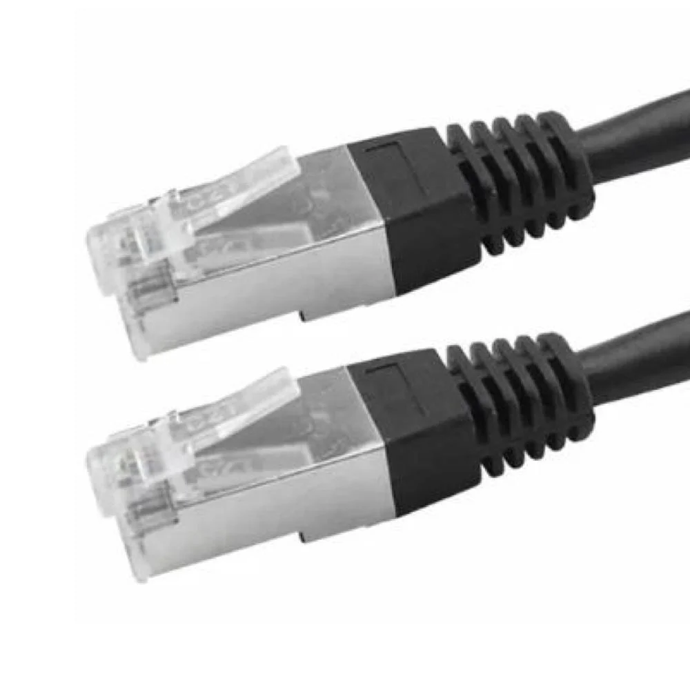 Cabo De Rede 5+ Patch Cord Cat5e Ftp Blindado Gigabit, 10m, Preto