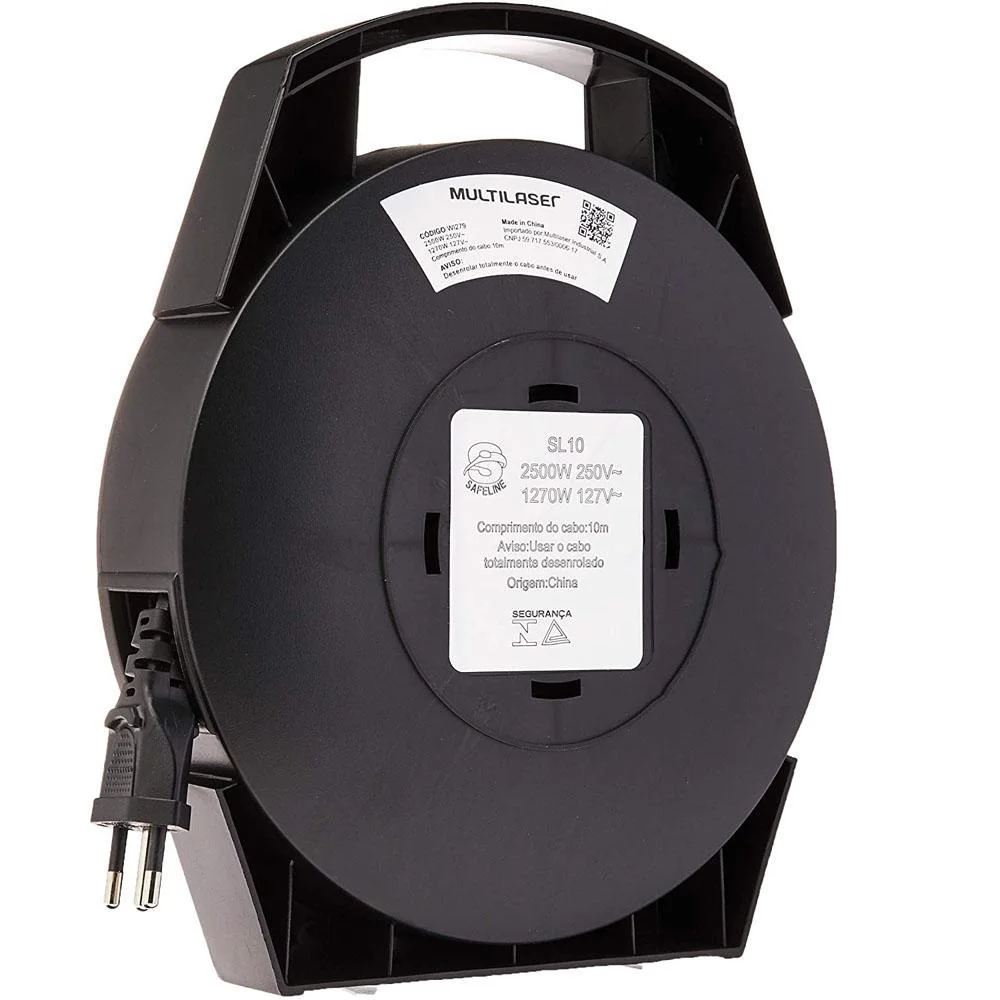 Extensão Retrátil, 5 Tomadas, 10 Metros Multi - WI279.