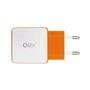 Carregador De Tomada OEX Cg201 Com Duas Entradas USB Laranja