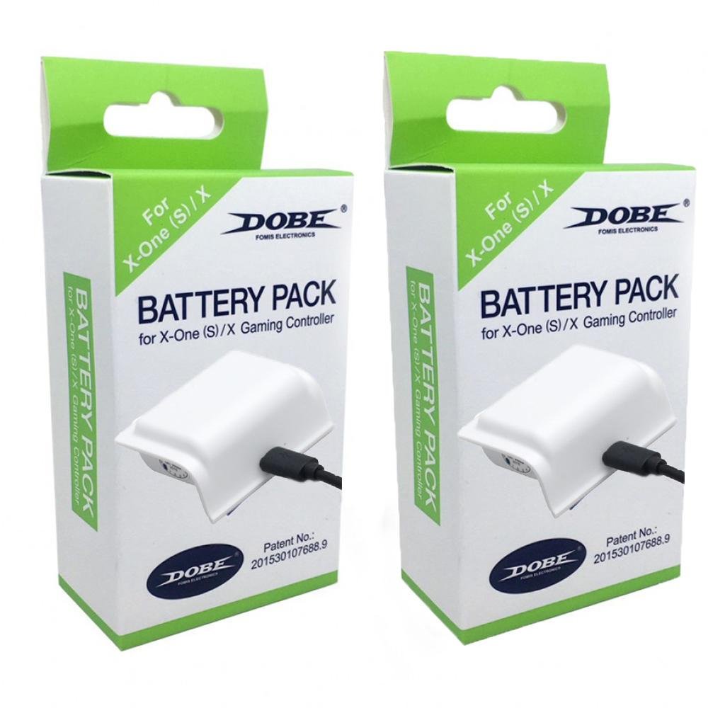 Kit 2 Baterias Branca Recarregáveis Cabo Para Xbox One (s)/x Kit 2 Baterias Branca Recarregáveis Cabo Para Xbox One (s)/x