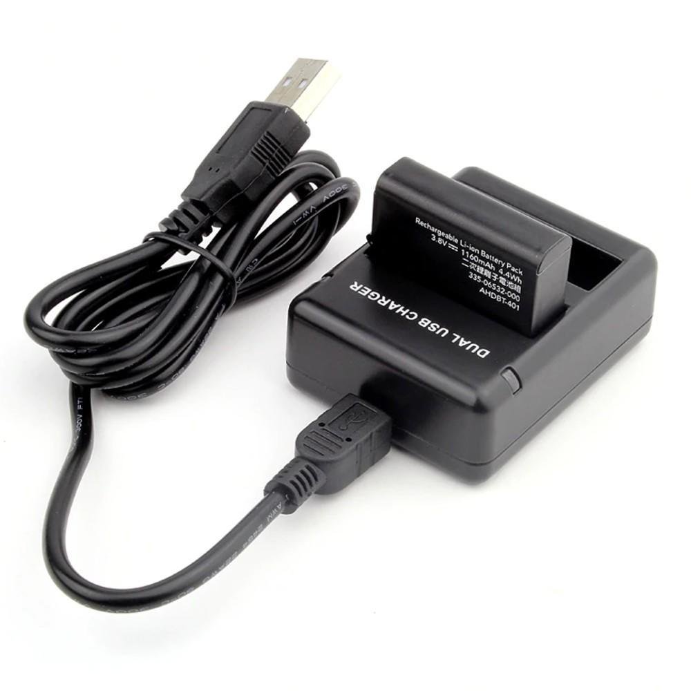 Carregador Duplo De Bateria Para Câmera Gopro 4 Black E Silver