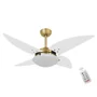 Ventilador De Teto Volare Dourado Quad Branco e Controle Remoto 60137 - 127V