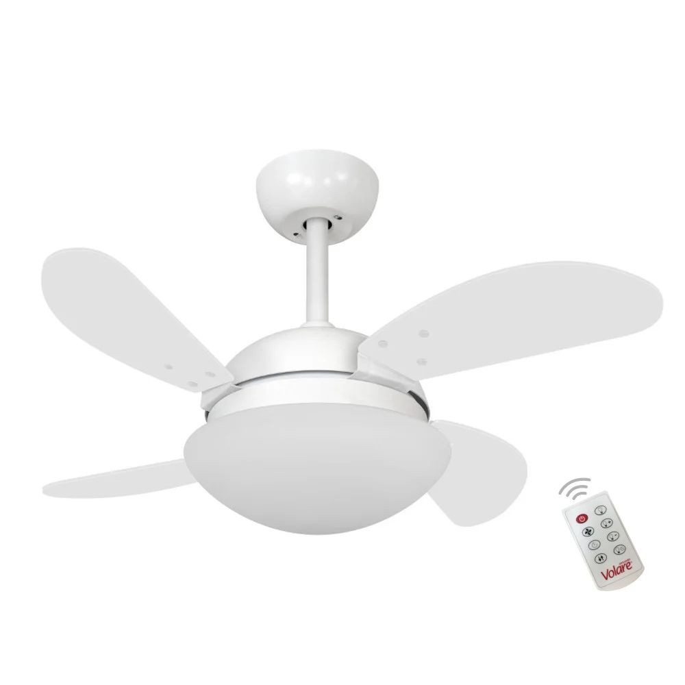 Ventilador Volare Branco Fosco VR28 Fly Mini Controle Remoto