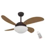 Ventilador De Teto Volare Marrom Corten Vr42 Fly Natural 127V e Controle Remoto