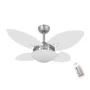 Ventilador De Teto Volare Escovado Vr28 Mini Petalo Branco e Controle Remoto 62640 - 127V