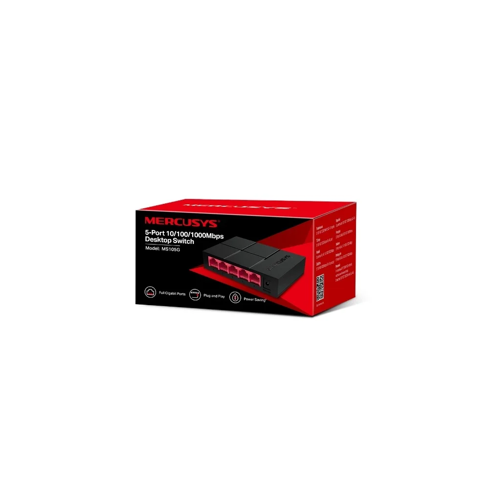 Mercusys, Hub Switch, 05p, Ms105g, 10/100/1000mbps Mercusys, Hub Switch, 05p, Ms105g, 10/100/1000mbps