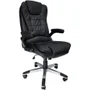 Cadeira Office Mymax Presidente Confort, até 120kg, Em Couro Pu, Giratória, Preto