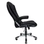 Cadeira Office Mymax Presidente Confort, até 120kg, Em Couro Pu, Giratória, Preto