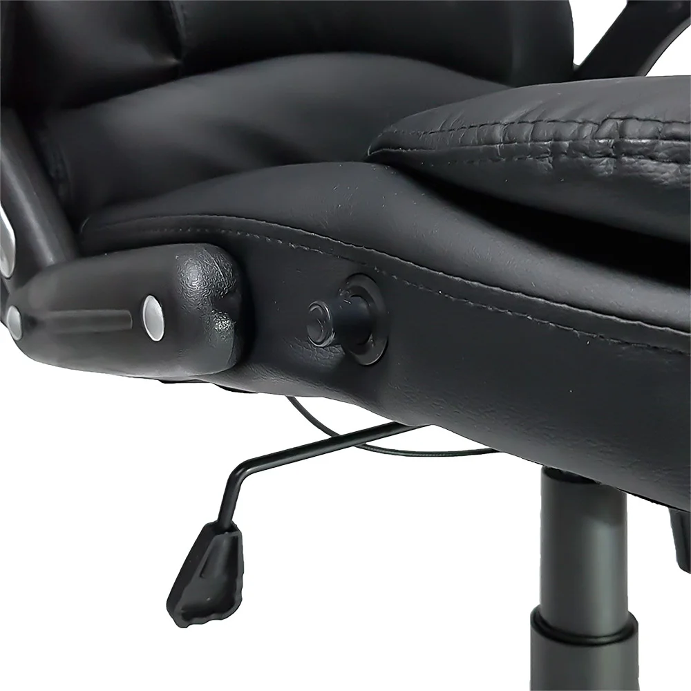 Cadeira Office Mymax Presidente Confort, até 120kg, Em Couro Pu, Giratória, Preto Cadeira Office Mymax Presidente Confort, até 120kg, Em Couro Pu, Giratória, Preto