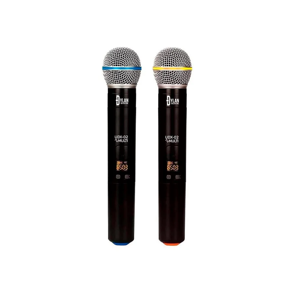 Microfone Duplo Sem Fio Com Receptor Uhf 2 KaBuM
