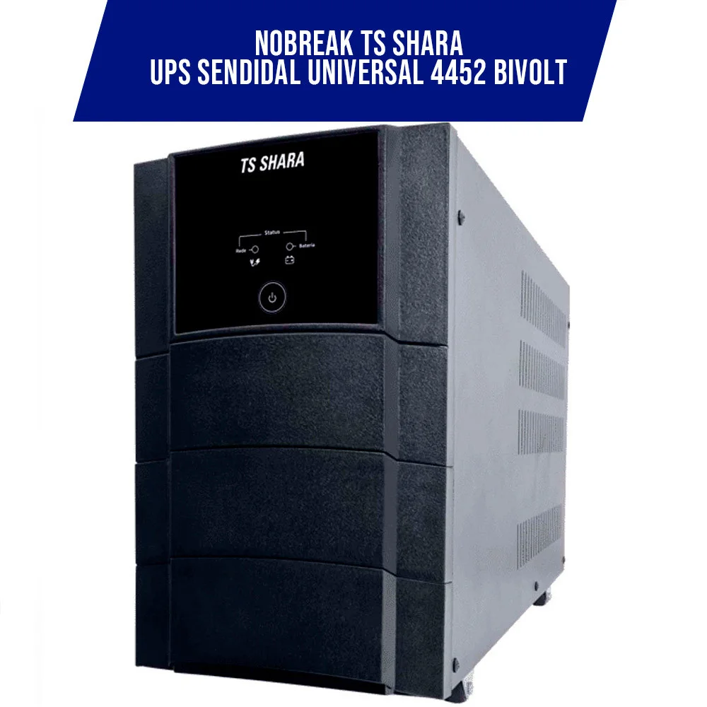 Nobreak TS Shara UPS Senoidal Universal, 2200VA, 4 Baterias Internas, Senoidal, Indicador LED, Bivolt - 4452 Nobreak TS Shara UPS Senoidal Universal, 2200VA, 4 Baterias Internas, Senoidal, Indicador LED, Bivolt - 4452