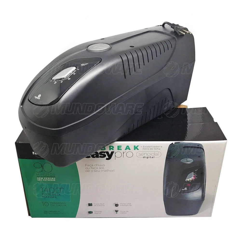 Nobreak 1400 VA Senoidal, USB, Bivolt, Conexão Bateria - 4035 Nobreak 1400 VA Senoidal, USB, Bivolt, Conexão Bateria - 4035