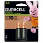 Pilha Recarregável AA Duracell, 2 Unidades, 2500mAh